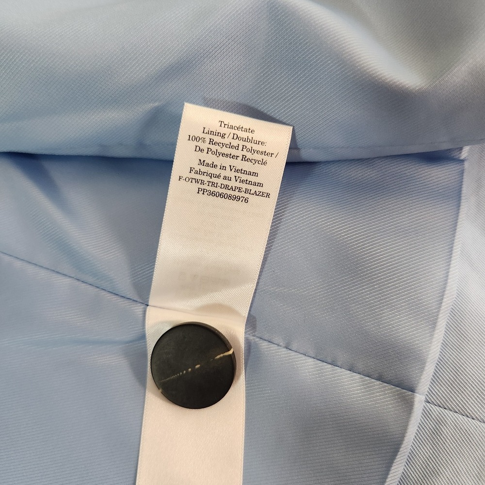 Everlane The Drapey Blazer Pastel Blue Double Breasted Size 12 Lined Boyfriend - Picture 14 of 14